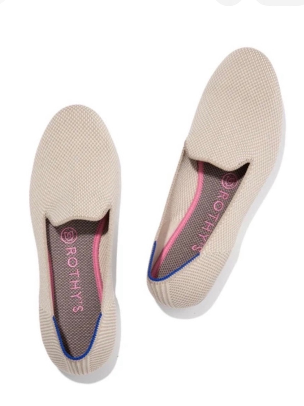 Rothy's The Loafers Slip On Flat Ballet Shoe color Linen size 7.5 Washable